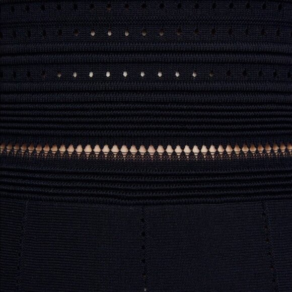 Zara Black Open Knit A-Line Dress Size Medium Cocktail Edgy Dark Academia - Picture 11 of 16